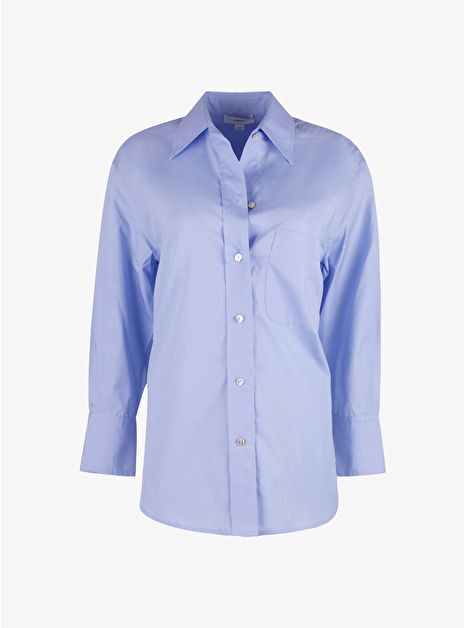 Blouse oversized katoen lichtblauw