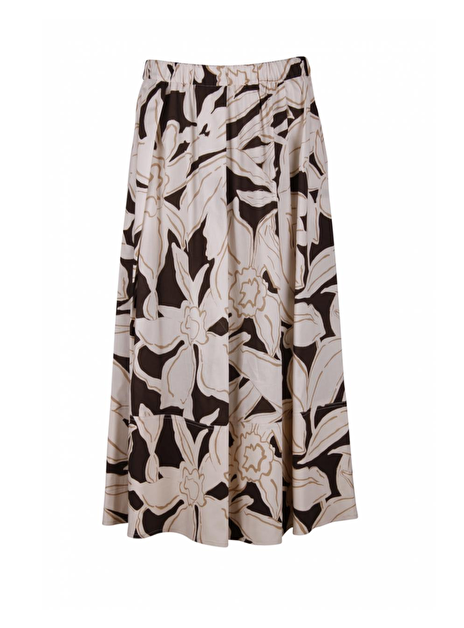 Rok bloem dessin beige bruin