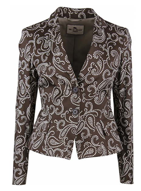 Blazer olijfgroen met paisley dot print