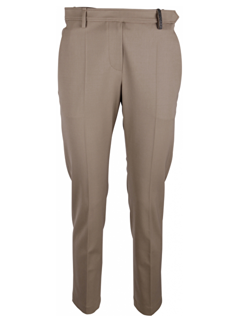 Pantalon beige smoked zilverglitter ceintuurlus