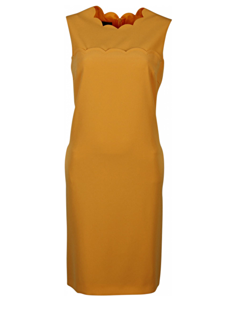 Jurk oranje mouwloos en golvend effect