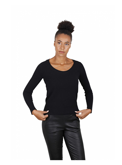 Pull cashmere ronde hals zwart