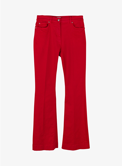 Jeans flair rood