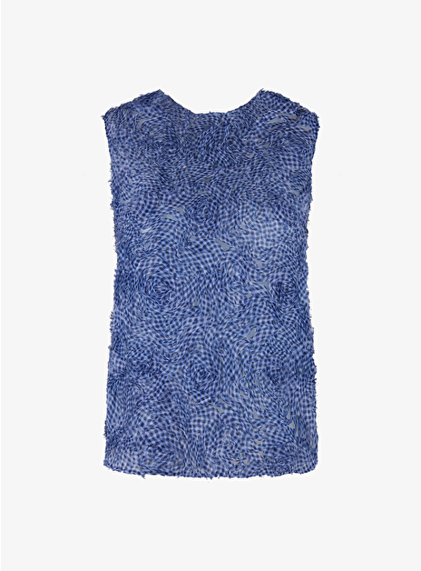 Top blauw bloemdessin