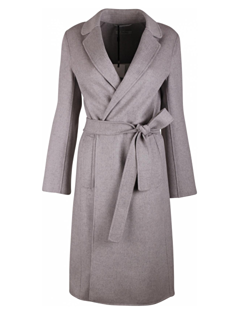 Jas Pauline wol melange grijs met ceintuur