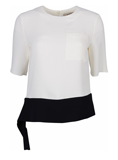 Top Jina2 offwhite met marine band