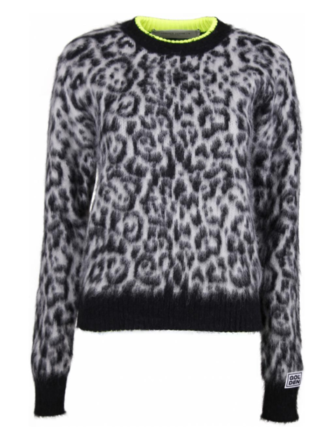 Sweater panter grijs, zwart fluor