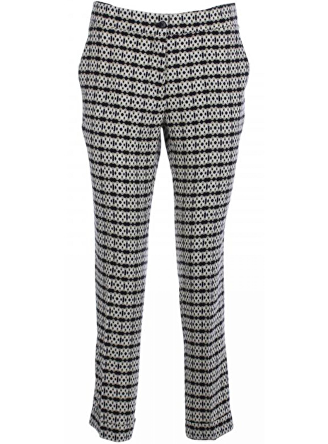 capri pantalon zwart offwhite khaki dessin