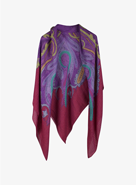 Shawl roze paars met gouddraad