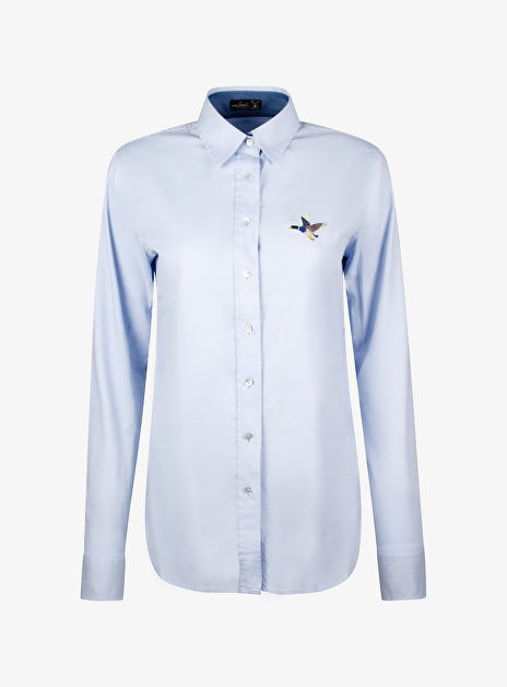 Blouse loas lichtblauw met eendje