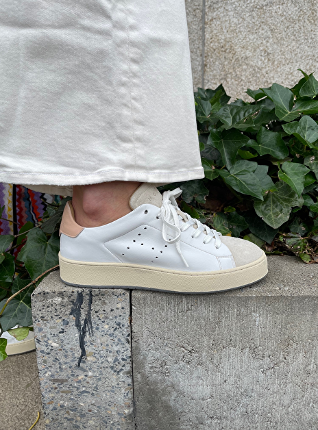 Sneaker flat H672 vintage wit beige