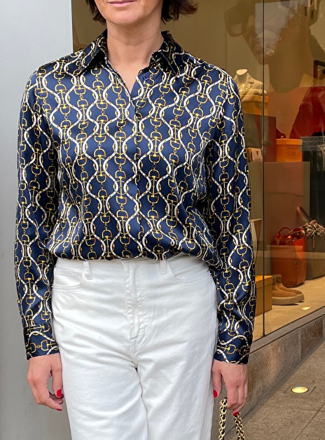 Blouse luzyn blauw dessin