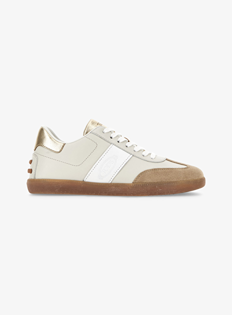 Sneaker beige wit goud