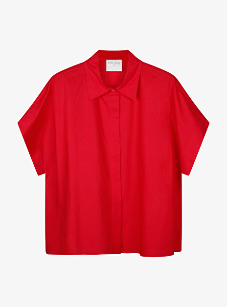 Blouse boxy korte mouw rood