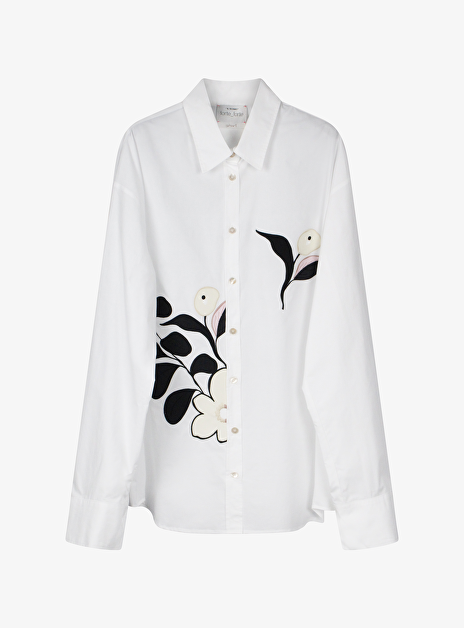 Blouse wit met bloem print