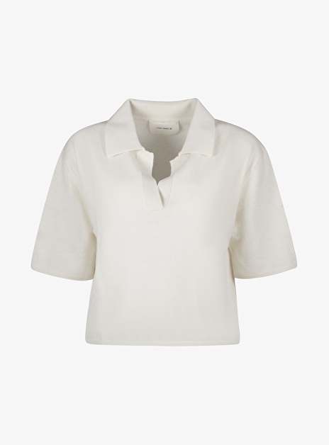 Pull polo cashmere creme