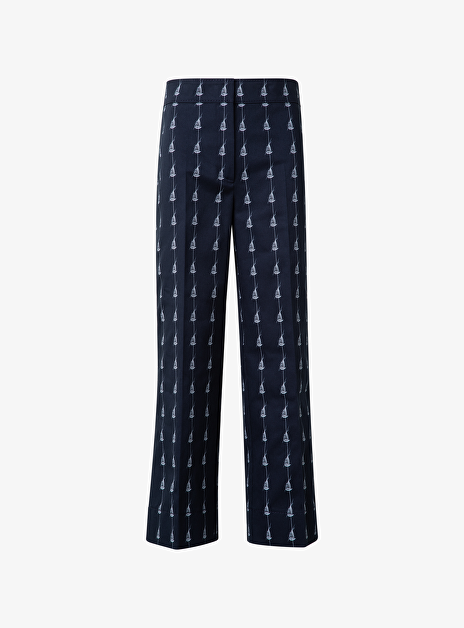 Broek marine wit sailboat print