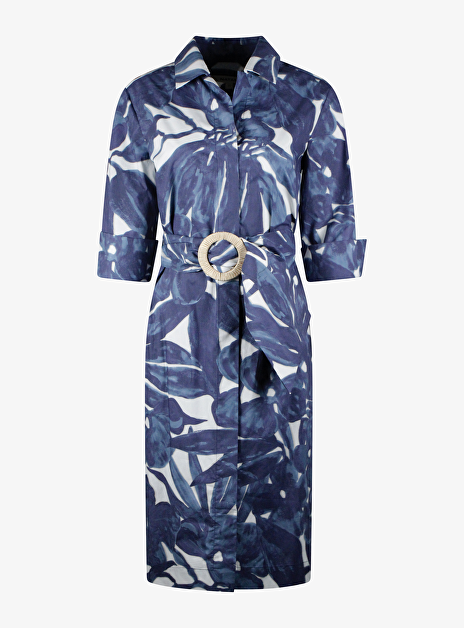 Jurk croatie blauw met bloem dessin