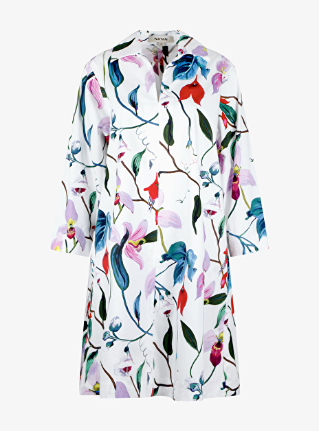 Jurk cada wit bloem dessin