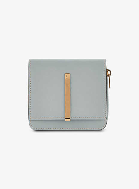 Portemonnee grijs blauw leder klein