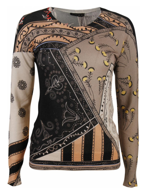Pull beige en zwart Etro dessin