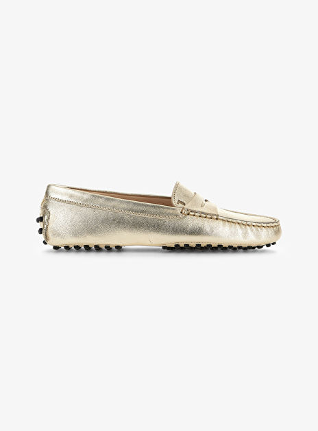 Mocassin metallic goud leder