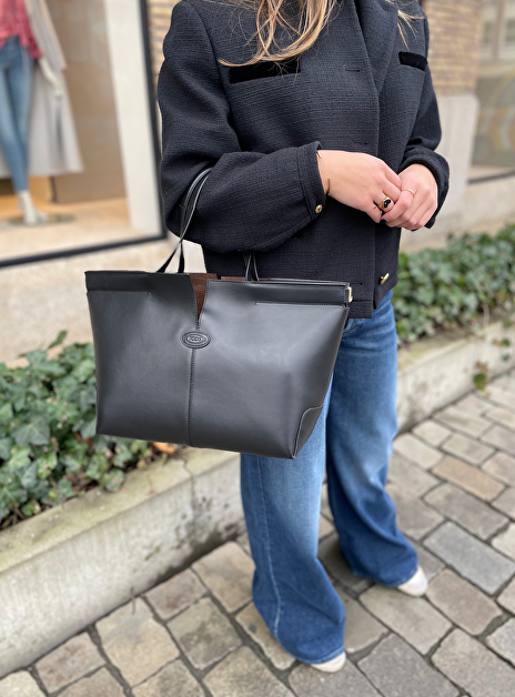 Di bag folio shopper medium leder zwart