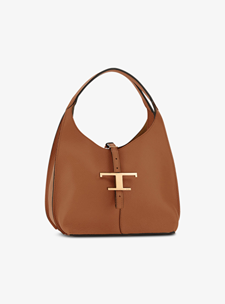 Tas cognac gros grain mini shopper met overslag t