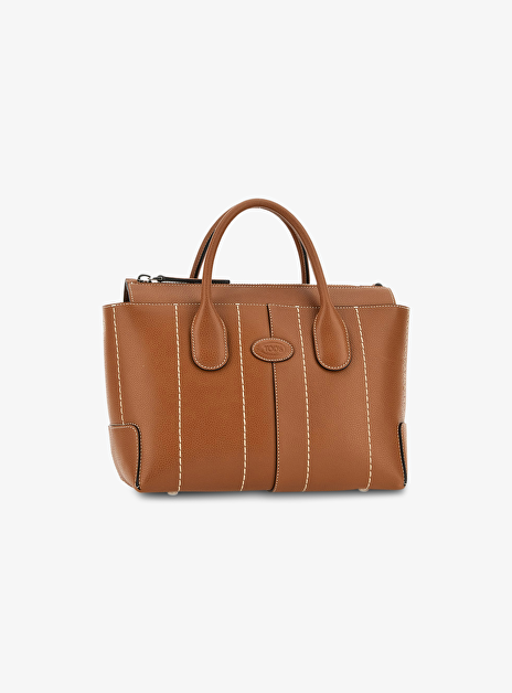 Dbs shopping cognac met offwhite stiksels