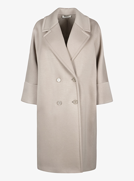 Jersey jas emma scuba double breasted hazelnoot