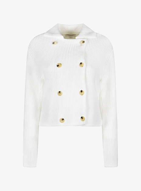 Vest knitted wit double breasted