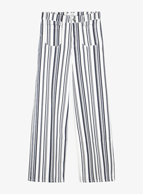 Jeans slim palazzo streep navy wit