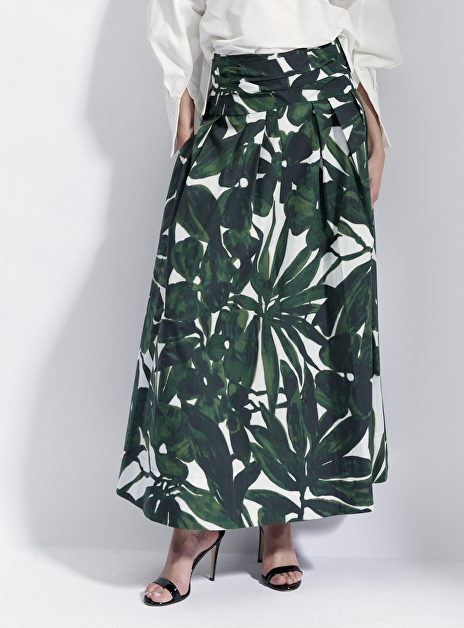 Rok carrie groen blad dessin