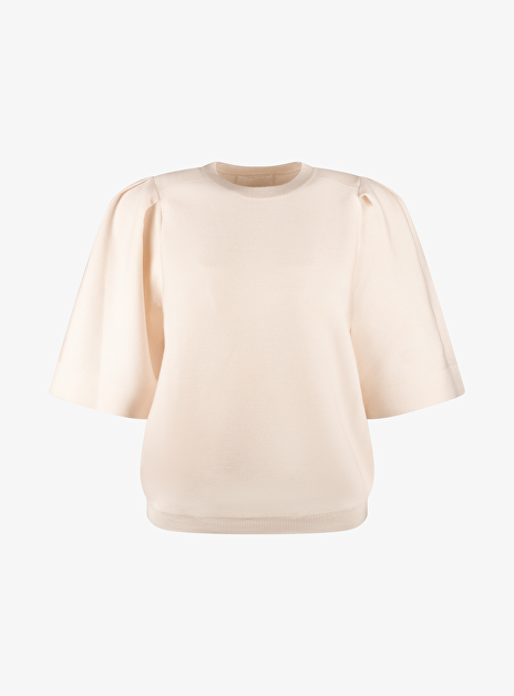 Pull maille licht roze pofmouw