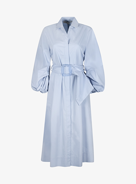 Jurk capri katoen poeder blue