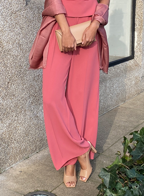 Pantalon carla crêpe poeder roze