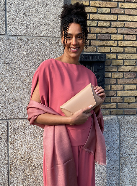 Top choc crêpe poeder roze