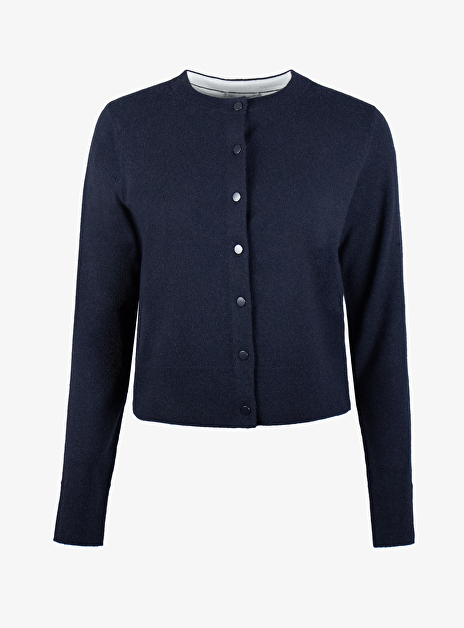 Vest wol marine met knoopsluiting