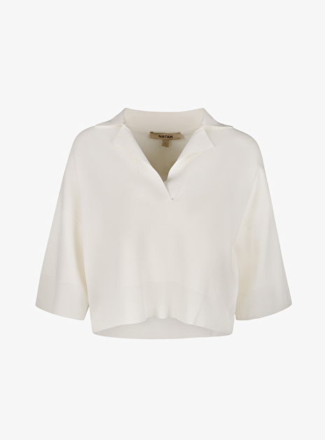 Pull lorna-persy polo kraag offwhite