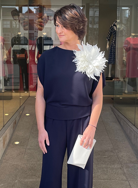 Top choc crêpe marine