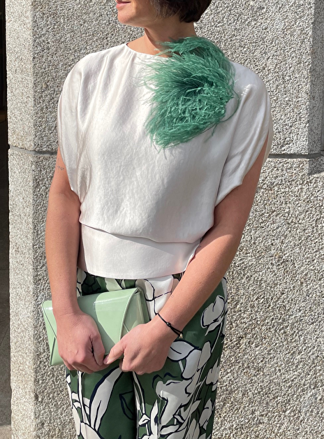 Top Choc satijn beige