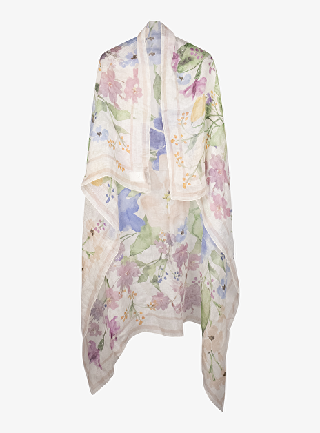 Shawl linnen bloemen
