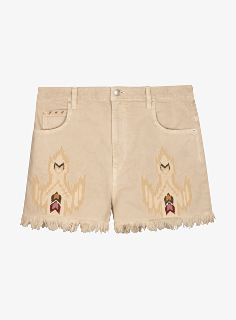 Short lesia beige met aztec print