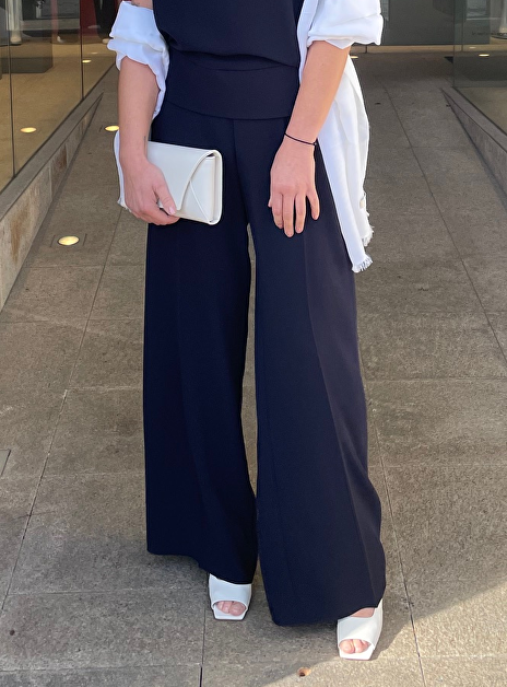 Pantalon carla crêpe marine