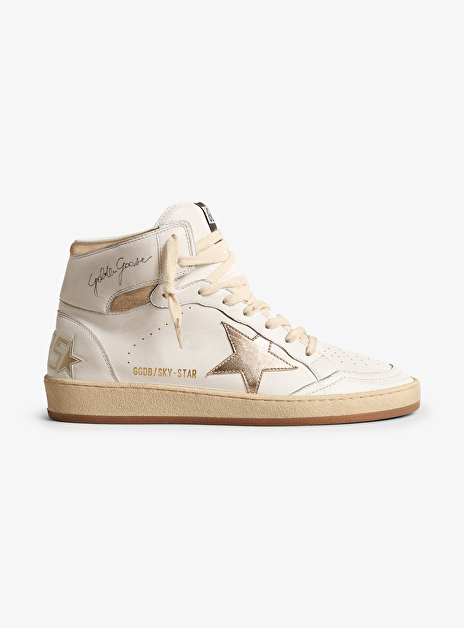 Sky star sneaker offwhite met goud