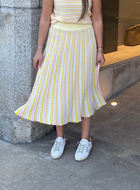 Rok tricot streep pasteltinten