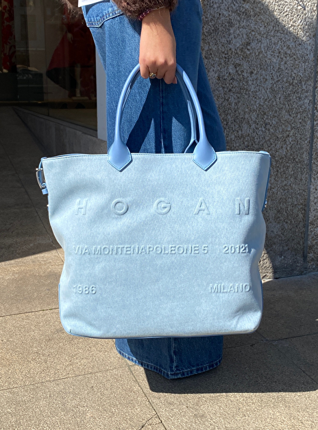 Tas shopper grande denim light blue