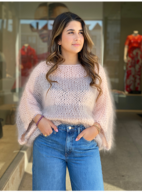 Pull streep peach grey taupe