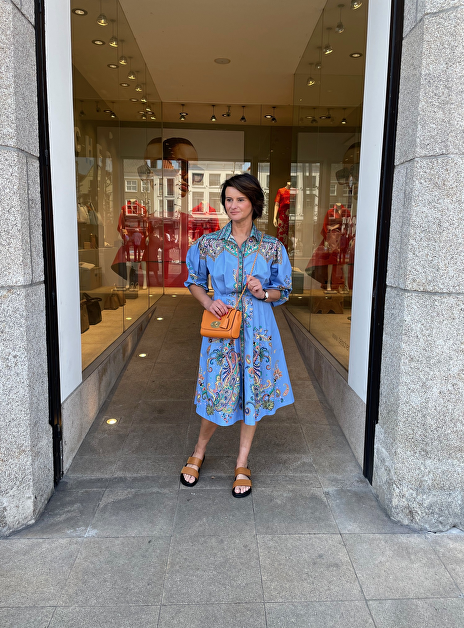 Jurk blauw paisley print