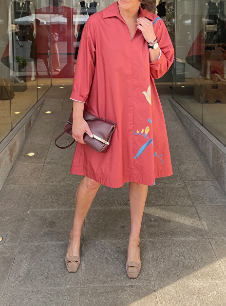 Jurk Cada burned orange bloemprint